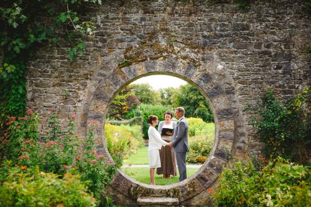 Irish elopement, garden wedding ceremony