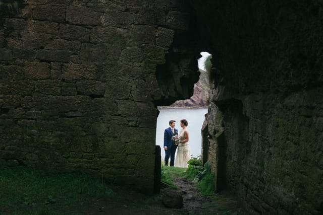 IRish castle ruins elopement Destination elopement wedding Ireland 