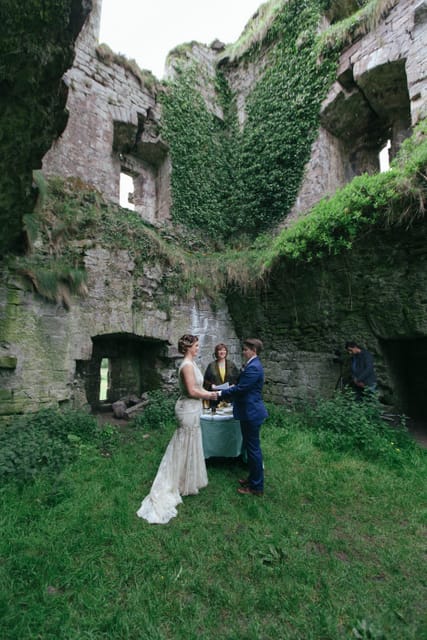 Irish Castle ruins elope Destination elopement wedding Ireland 